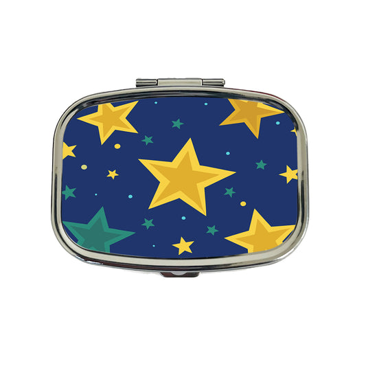 Stars Scattered Background Travel Pill Box Case