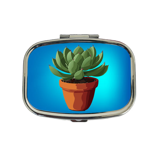 Succulent Plant in Pot Travel Pill Box Case