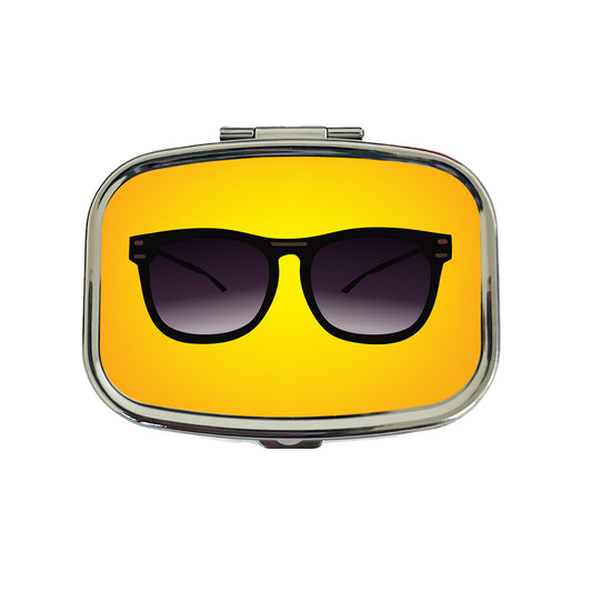 Sunglasses Black Summer Vacation Travel Pill Box Case