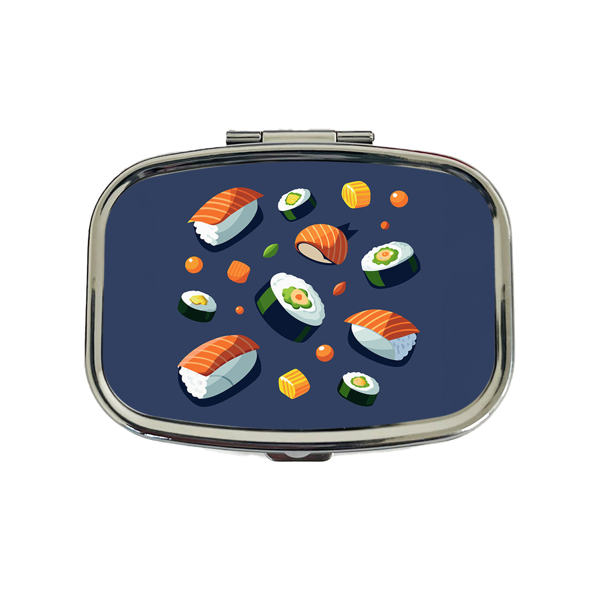 Sushi Food Scattered Travel Pill Box Case
