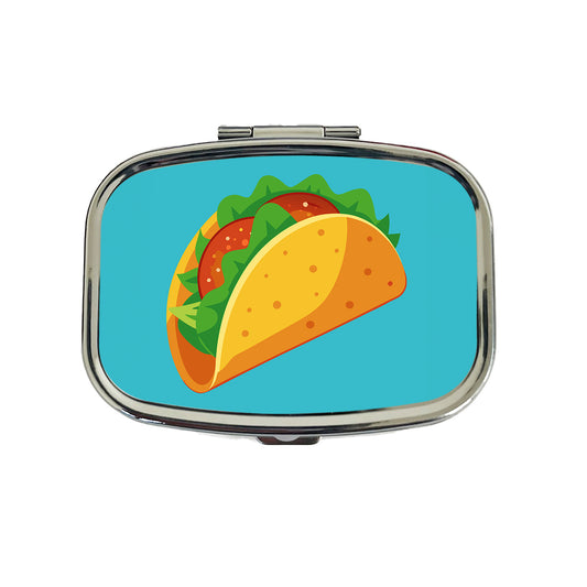 Taco Crispy Mexican Food Travel Pill Box Case