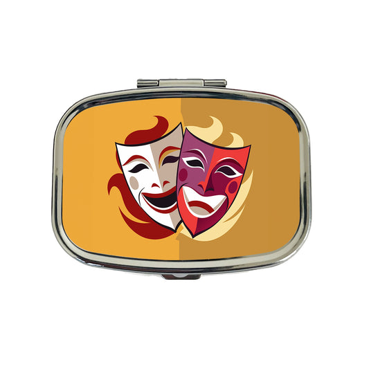 Theater Drama Masks Theatre Acting Actors Travel Pill Box Case