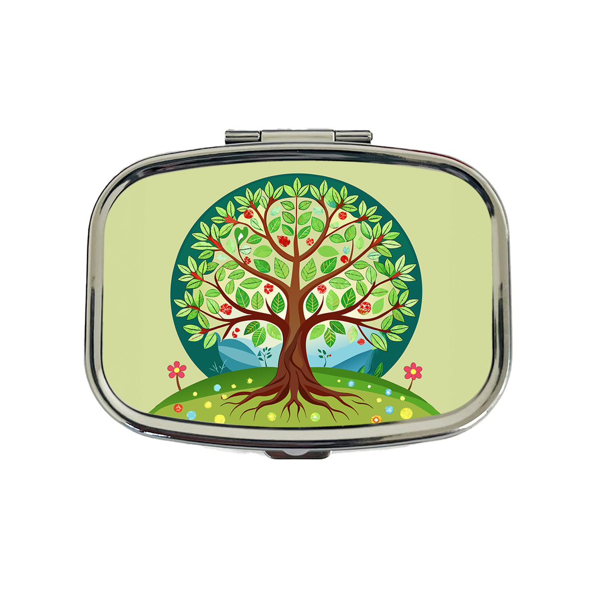 Tree of Life Colorful Travel Pill Box Case