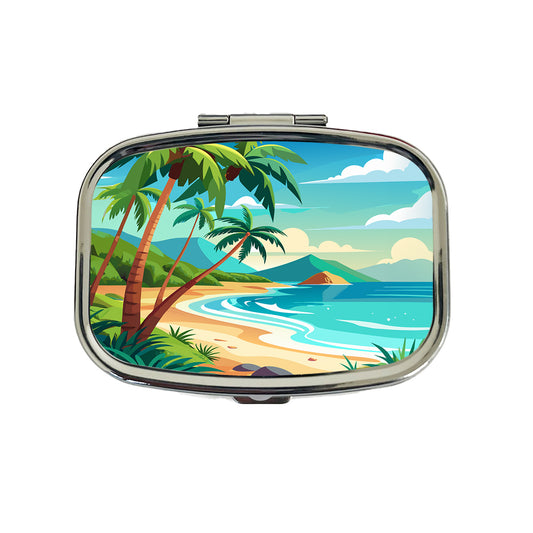 Tropical Beach Ocean Vacation Travel Travel Pill Box Case