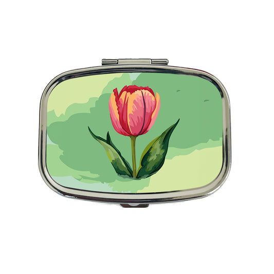 Tulip Flower Watercolor Travel Pill Box Case