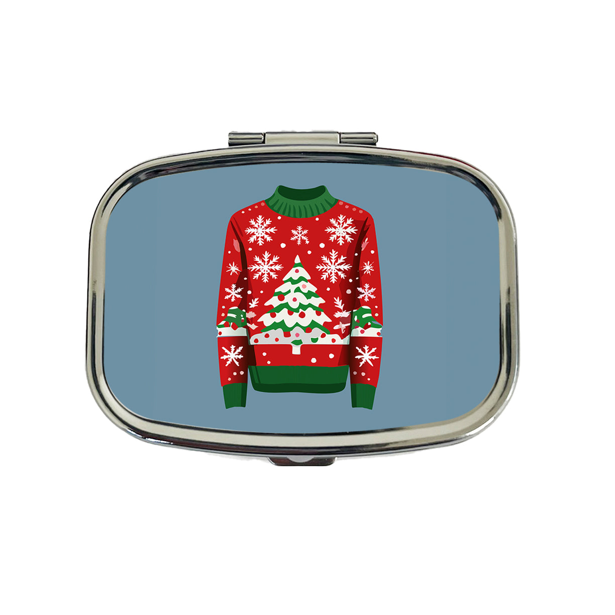 Ugly Christmas Sweater Tree Travel Pill Box Case