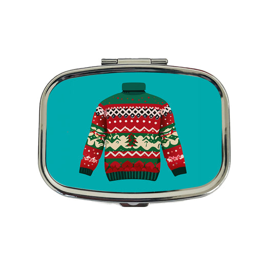 Ugly Christmas Sweater Travel Pill Box Case