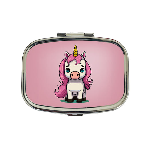 Unicorn Chibi Pink Hair Travel Pill Box Case