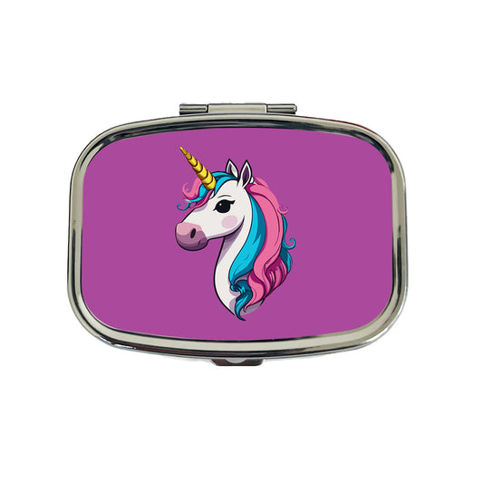 Unicorn Head Beautiful Travel Pill Box Case