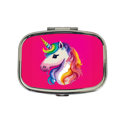 Unicorn Rainbow Hair Horn Travel Pill Box Case
