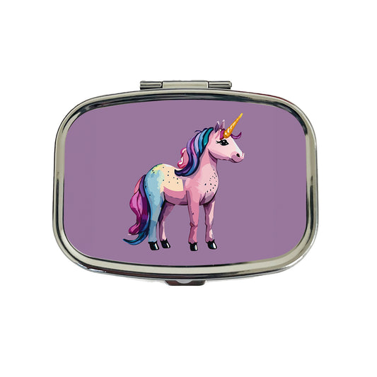 Unicorn Standing Colorful Travel Pill Box Case