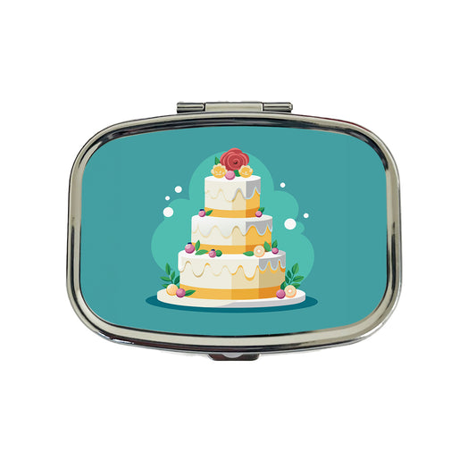 Wedding Cake Marriage Love Anniversary Travel Pill Box Case