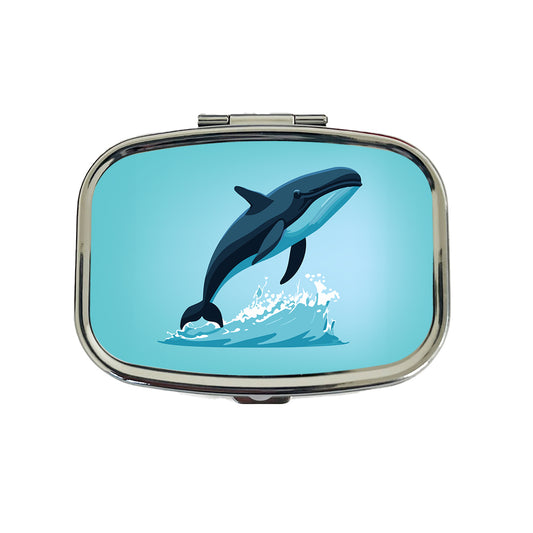 Whale Jumping Out of Water Travel Pill Box Case