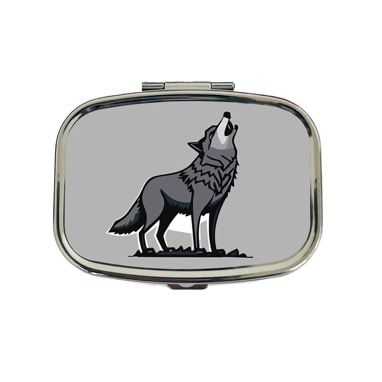 Wolf Howling Travel Pill Box Case