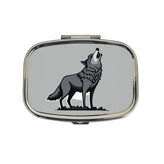 Wolf Howling Travel Pill Box Case