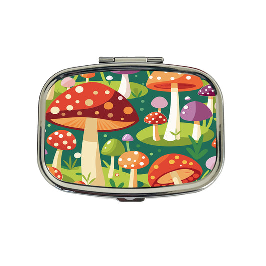Woodland Mushrooms in the Forest Scattered Travel Pill Box Case