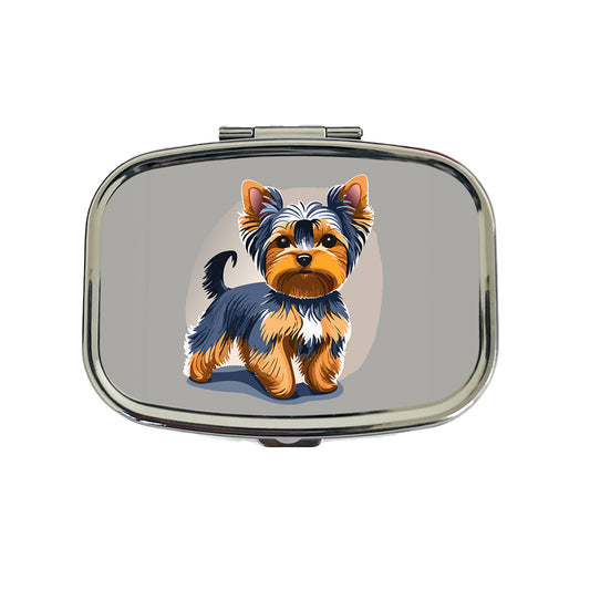 Yorkshire Terrier Dog Standing Travel Pill Box Case