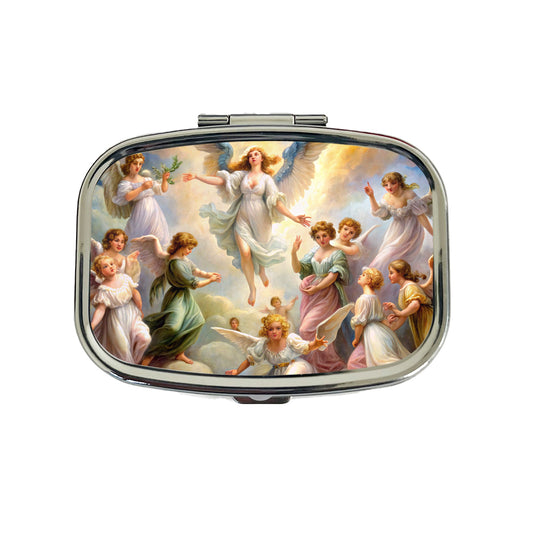 Angels Painting Watercolor Travel Pill Box Case