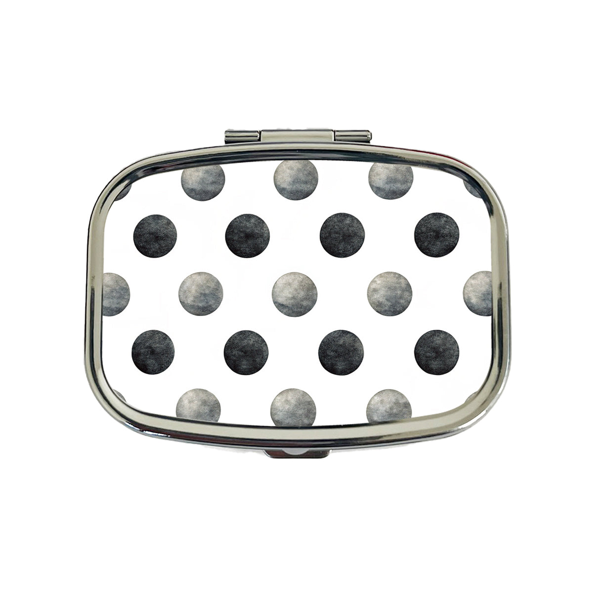 Black Polka Dots White Background Travel Pill Box Case
