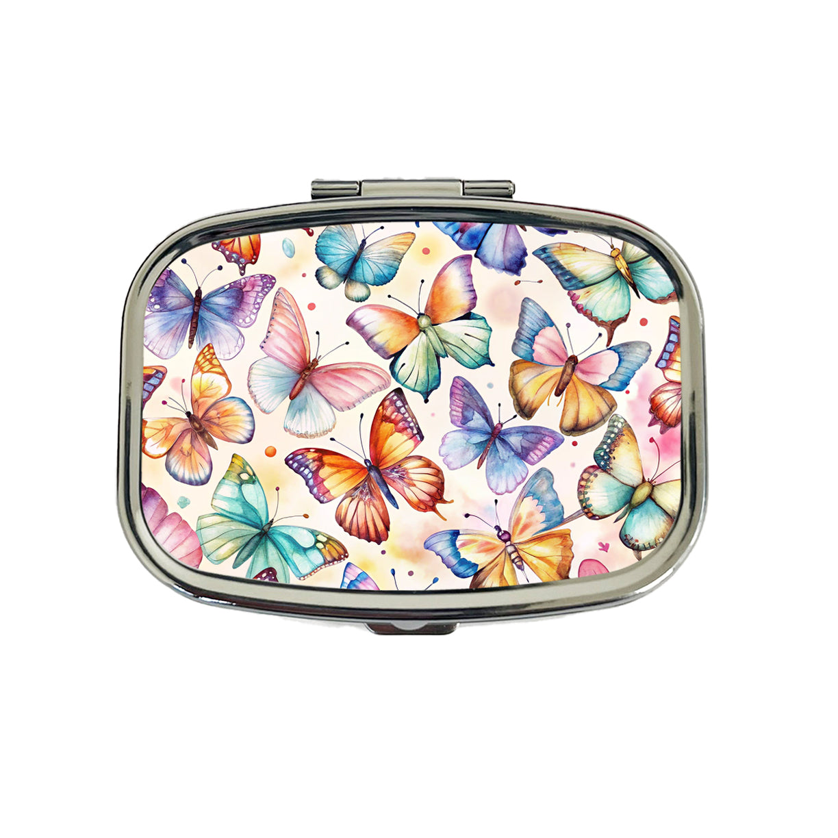 Butterflies Watercolor Travel Pill Box Case