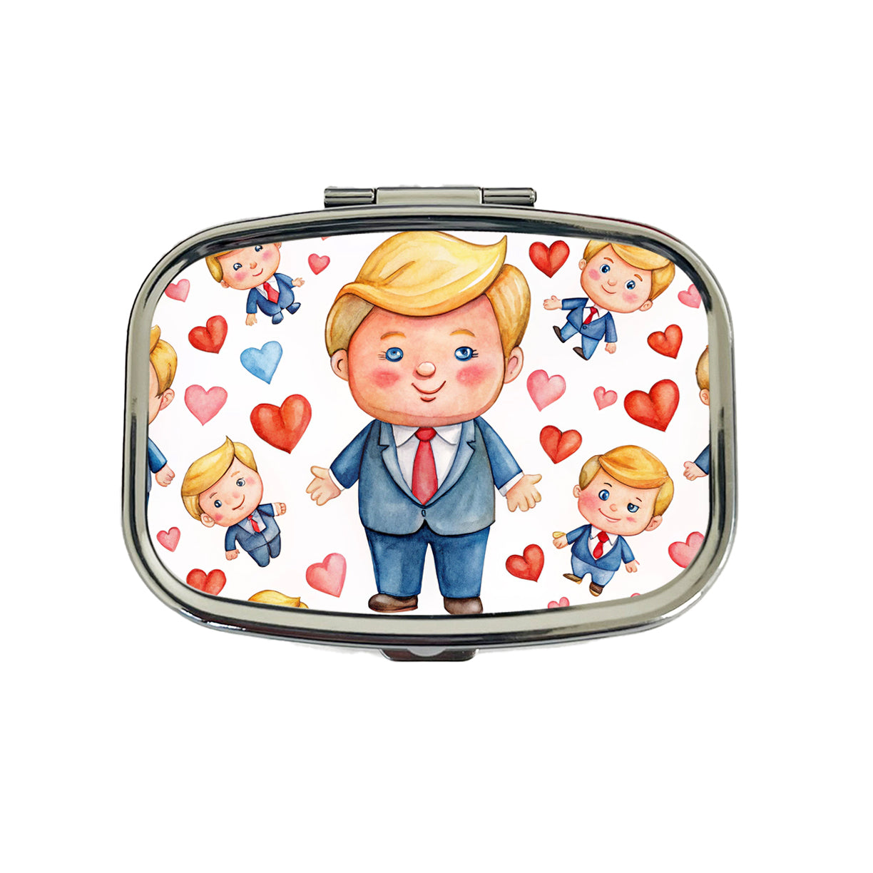 Cute Donald Trumps Hearts Travel Pill Box Case