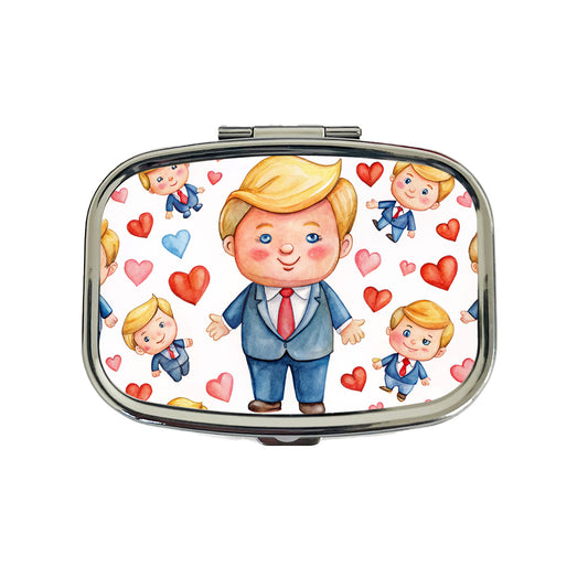 Cute Donald Trumps Hearts Travel Pill Box Case