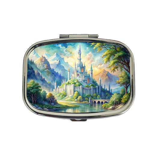 Elves Fantasy Kingdom Watercolor Design Travel Pill Box Case
