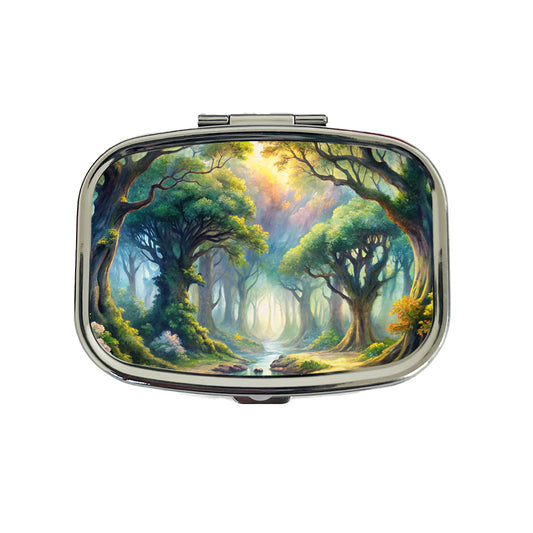 Elvish Elves Forest Fantasy Watercolor Design Travel Pill Box Case