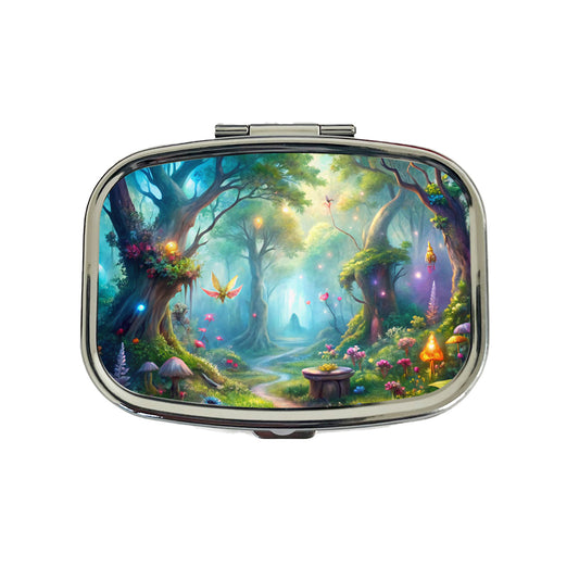 Fairy Forest Fantasy Watercolor Beautiful Travel Pill Box Case