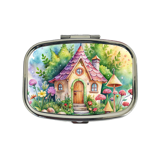 Fairy House Watercolor Adorable Travel Pill Box Case