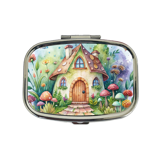 Fairy House Watercolor Travel Pill Box Case