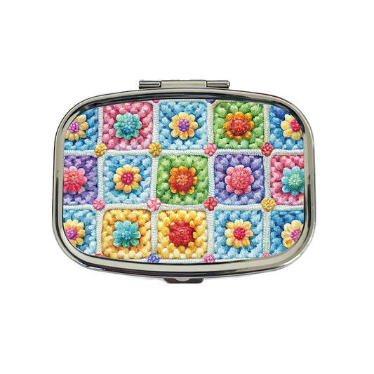 Granny Square Crochet Crocheting Pattern Watercolor Travel Pill Box Case