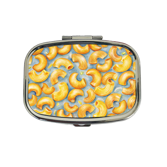 Macaroni Cheese Pasta Watercolor Travel Pill Box Case