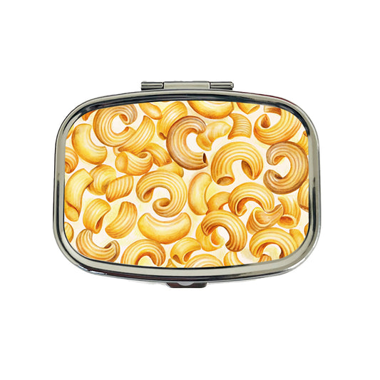 Macaroni Noodles Pasta Watercolor Travel Pill Box Case