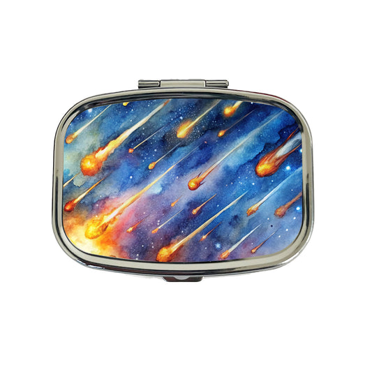 Meteors Watercolor Travel Pill Box Case