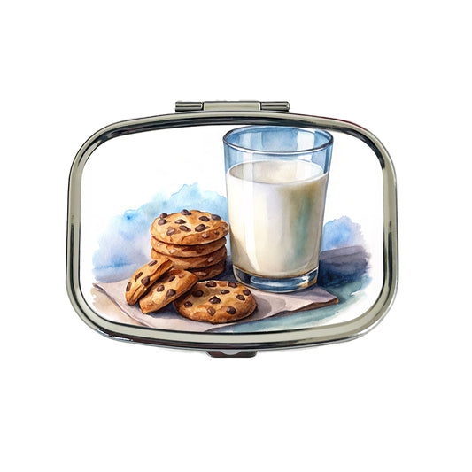 Milk Cookies Watercolor Travel Pill Box Case
