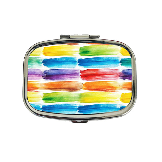Paint Brush Strokes Watercolor Travel Pill Box Case