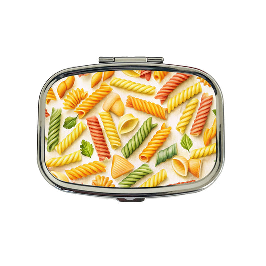 Pasta Noodles Watercolor Travel Pill Box Case
