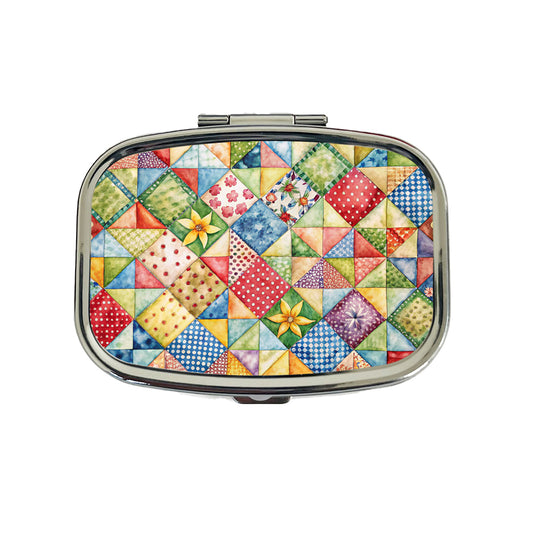 Patchwork Quilt Country Sewing Quilter Travel Pill Box Case