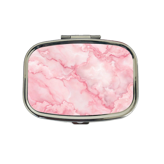 Pink Marble Background Watercolor Travel Pill Box Case