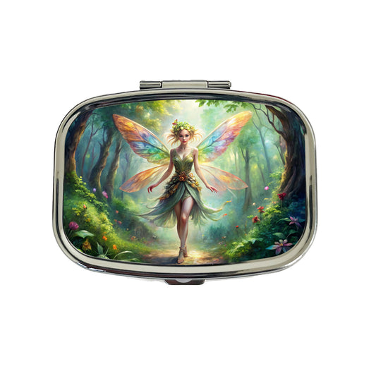 Pixie Fairy Forest Fantasy Beautiful Watercolor Travel Pill Box Case