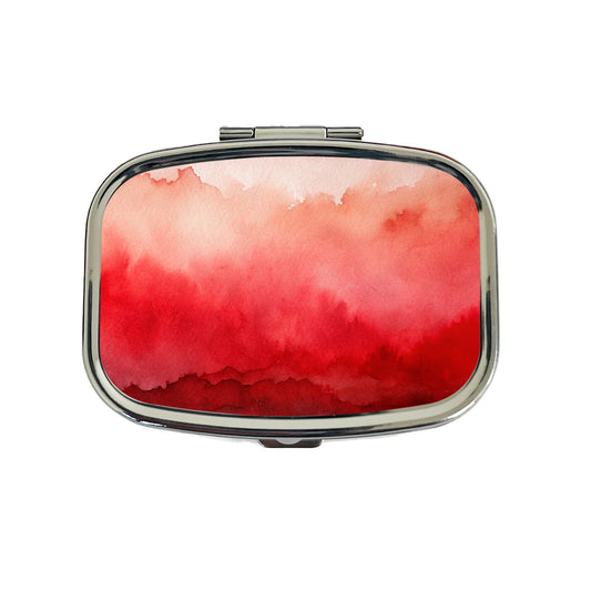 Red Ombre Watercolor Travel Pill Box Case
