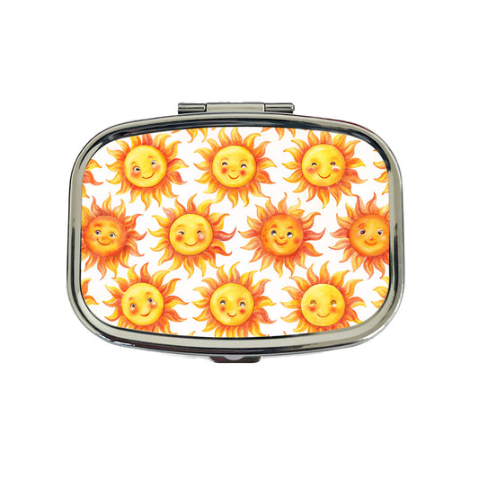 Smiling Suns Watercolor Travel Pill Box Case
