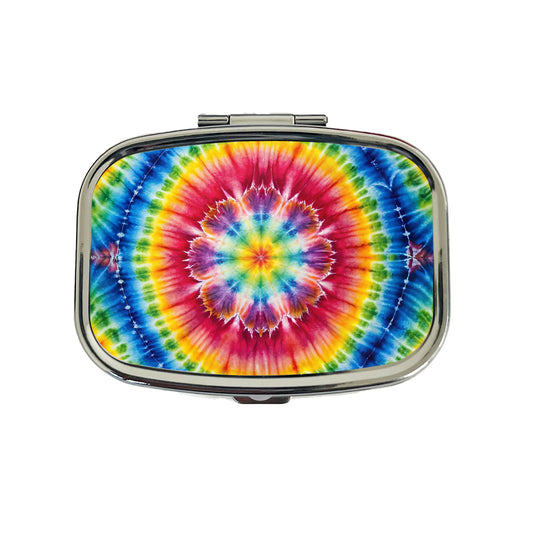 Tie Dye Pattern Watercolor Travel Pill Box Case