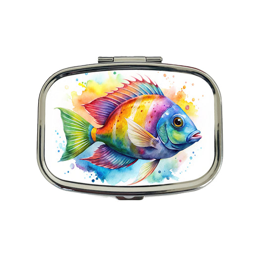 Tropical Fish Watercolor Design Travel Pill Box Case