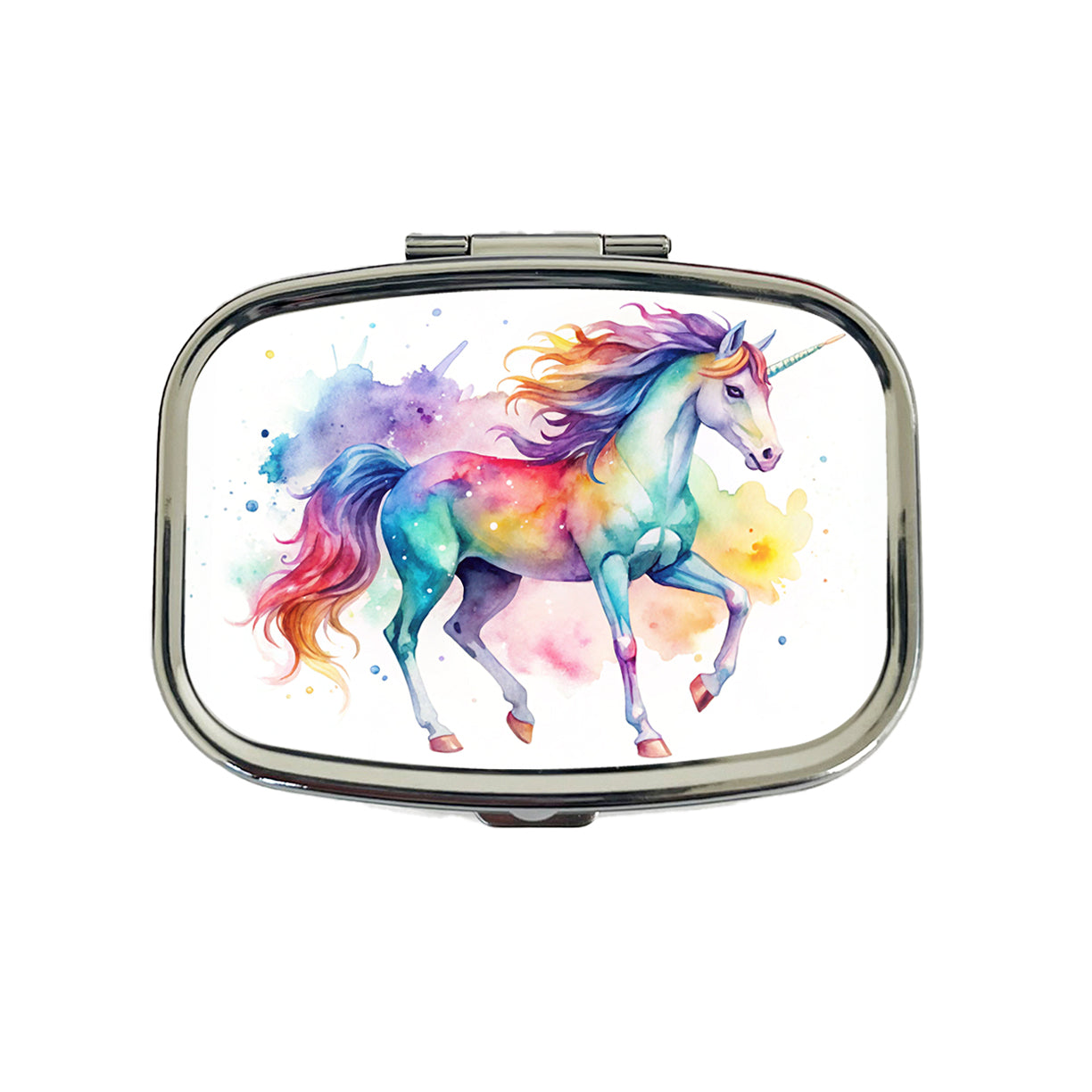 Unicorn Beautiful Watercolor Design Travel Pill Box Case