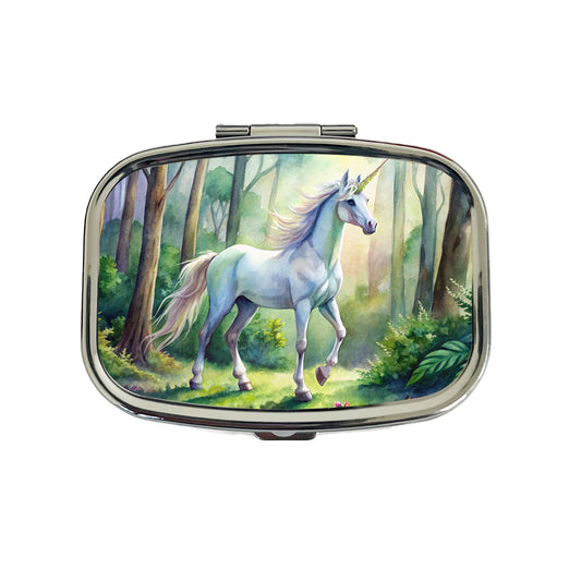 Unicorn In Forest Stunning Watercolor Design Travel Pill Box Case