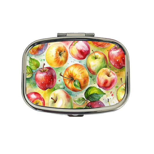 Apples Fruit Watercolor Travel Pill Box Case