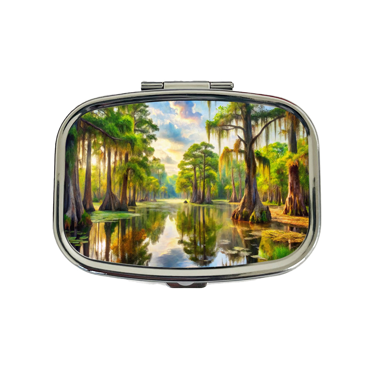 Beautiful Swamp Everglades Watercolor Travel Pill Box Case