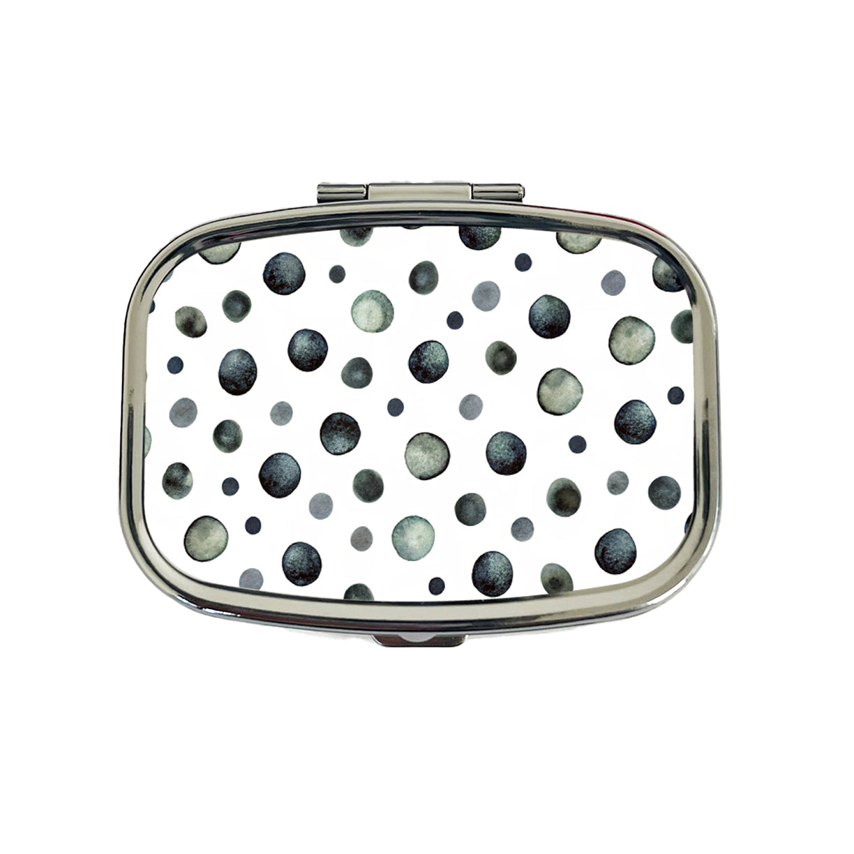 Black Polka Dots Fun White Background Travel Pill Box Case
